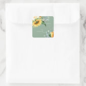 Sunflower Sage Wedding Bedankt Sticker op het plei (Tas)