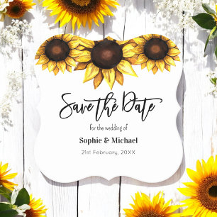 Sunflower Save the Date Wedding Kartonnen Onderzetters