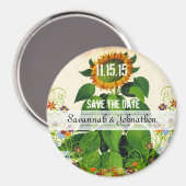 Sunflower Save the Date Wedding Magnet (Voorkant / Achterkant)