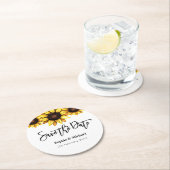 Sunflower Save the Date Wedding Ronde Kartonnen Onderzetter (Insitu)