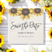 Sunflower Save the Date Wedding Rustic Stenen Onderzetter