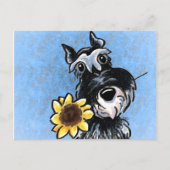 Sunflower Schnauzer Off-Leash Art™ Briefkaart (Voorkant)