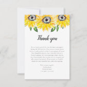 Sunflower Script Begrafenis Dank u Waterverf Bedankkaart (Voorkant)