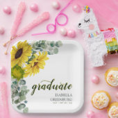 Sunflower Script Graduation Party Papieren Bordje (Feest)