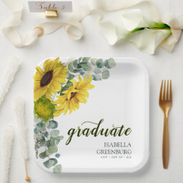Sunflower Script Graduation Party Papieren Bordje