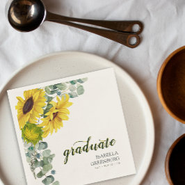 Sunflower Script Graduation Party Servet