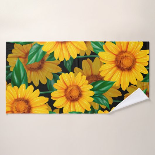 Sunflower seamless pattern. Background with yellow Badhanddoek (Badhanddoek)