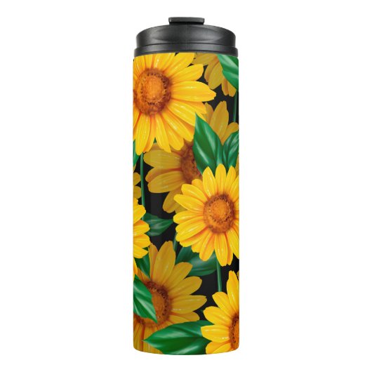 Sunflower seamless pattern. Background with yellow Thermosbeker (Voorkant)