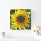 Sunflower Serenade Vierkante Klok (Huis)
