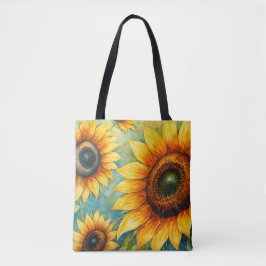 Sunflower Serenity Canvas Tas
