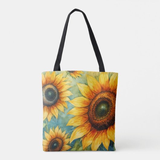 Sunflower Serenity Canvas Tas (Achterkant)