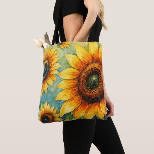 Sunflower Serenity Canvas Tas (Dichtbij)