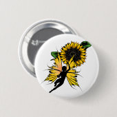 Sunflower Shadow Fairy Ronde Button 5,7 Cm (Voorkant /achterkant)