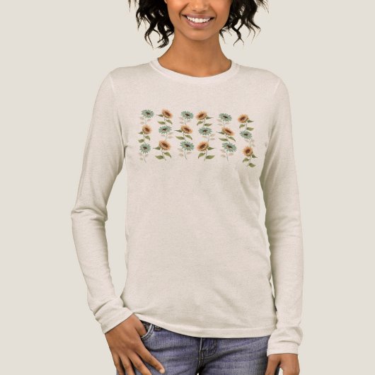 Sunflower Shirt Bella Canvas Long Sleeve (Voorkant)