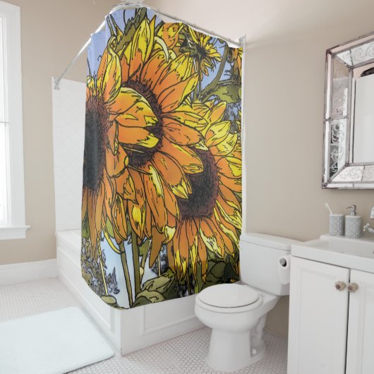 Sunflower Showgordijn Douchegordijn (In situ)