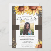 Sunflower Simple Photo Funeral Kaart (Voorkant)