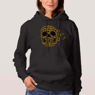 Sunflower Skull Lazy Halloween Costume Cute Skelet Hoodie