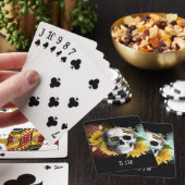 Sunflower Skull Monogram Pokerkaarten (Insitu)