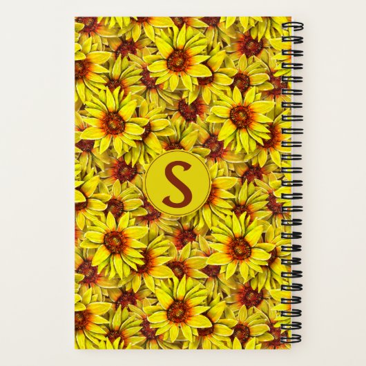 Sunflower Spiral Notebook Notitieboek (Achterkant)