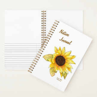 Sunflower spiral sketch/lined journal customizable notitieboek