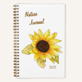 Sunflower spiral sketch/lined journal customizable notitieboek (Voorkant)