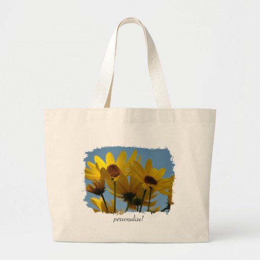 Sunflower Splash Bag Grote Tote Bag (Voorkant)