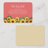 Sunflower Spring Baby shower Neem een boek mee Visitekaartje (Voorkant / Achterkant)