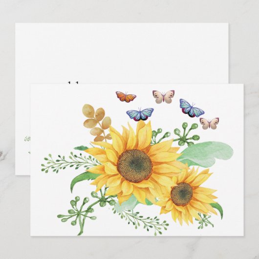 Sunflower Spring Holiday Card Feestdagenkaart (Voorkant / Achterkant)