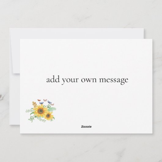 Sunflower Spring Holiday Card Feestdagenkaart (Achterkant)