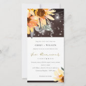 SUNFLOWER STARRY MASON JAR WOOD VOW RENEWAL INVITE BEDANKKAART (Voorkant)