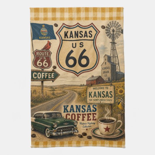 Sunflower State Coffee Kitchen Americana Theedoek (Verticaal)