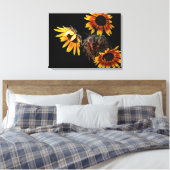 Sunflower Stretched Canvas Print (Insitu (Slaapkamer))