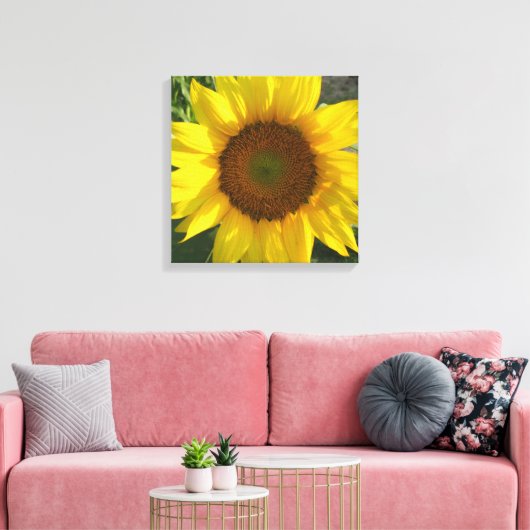 Sunflower Stretched Canvas Print (Insitu (Woonkamer))