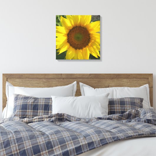 Sunflower Stretched Canvas Print (Insitu (Slaapkamer))