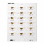 Sunflower String Light Paars Wedding RSVP-adres Etiket (Full Sheet)