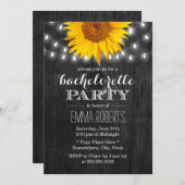 Sunflower String Lights Bachelorette Party Kaart (Voorkant / Achterkant)