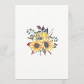 Sunflower String Lights Mason Jars Fall Wedding Kaart (Achterkant)