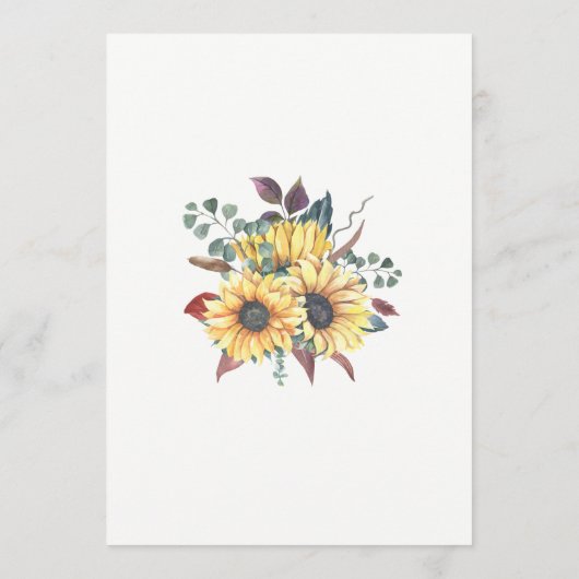 Sunflower String Lights Mason Jars Fall Wedding Kaart (Achterkant)