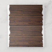 Sunflower String Lights Rustic Wood Wedding Plaatskaartje (Binnenkant ongevouwen)