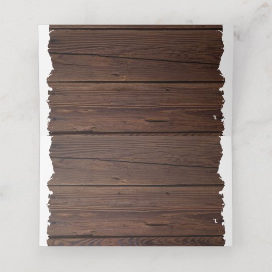 Sunflower String Lights Rustic Wood Wedding Plaatskaartje (Binnenkant ongevouwen)