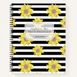 Sunflower Stripe B&B Vakantiehuis gastenboek Notitieboek