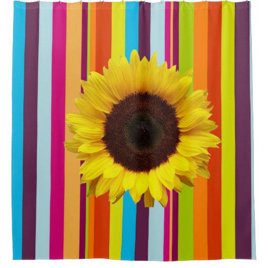 Sunflower Stripe Showgordijn Douchegordijn (Voorkant)