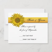 Sunflower Stripe Wedding RSVP Response Kaart (Voorkant)