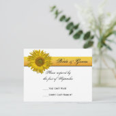 Sunflower Stripe Wedding RSVP Response Kaart (Staand voorkant)