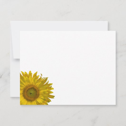 Sunflower Stripe Wedding RSVP Response Kaart (Achterkant)