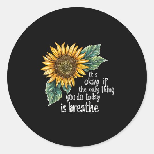 Sunflower Suicide Awareness  Ronde Sticker (Voorkant)
