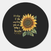 Sunflower Suicide Awareness  Ronde Sticker (Voorkant)