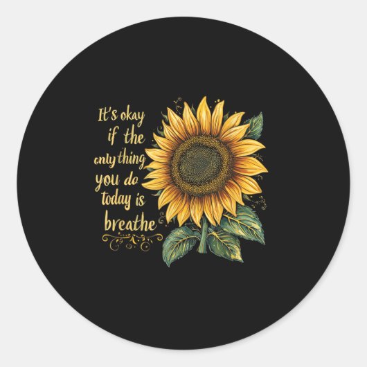 Sunflower Suicide Awareness  Ronde Sticker (Voorkant)
