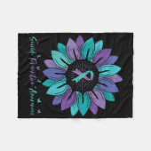 Sunflower Suicide Prevention Awareness Month Fleece Deken (Voorkant (Horizontaal))