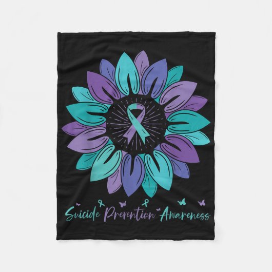 Sunflower Suicide Prevention Awareness Month Fleece Deken (Voorkant)